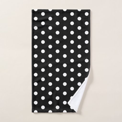Modern Black and White Polka Dots Bath Towel Set Zazzle