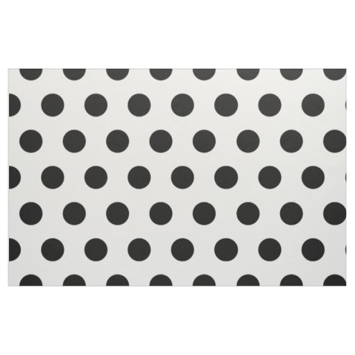 Modern Black and White Polka Dots Fabric