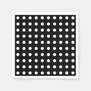 Modern black and white polka dots party napkins