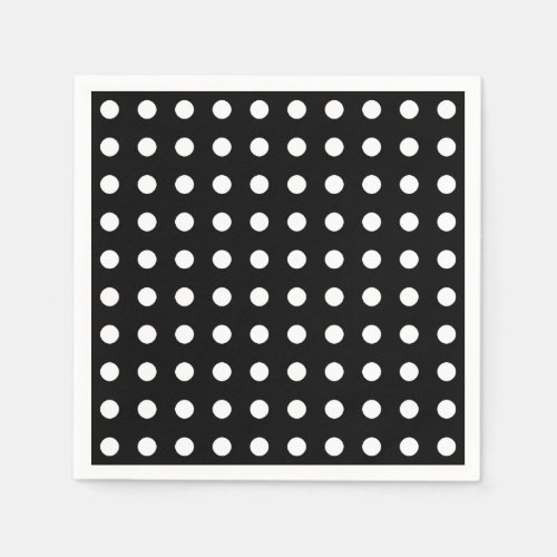 Modern black and white polka dots party napkins