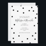 Modern Black and White Polka Dots Save the Date<br><div class="desc">Cute polka dots are scattered around your personalised save the date details on this chic announcement card. Designed by Thisisnotme©</div>