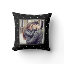Modern Black and White Polka Dots with your Photo