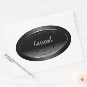 Modern Black and White Product Labels Silver Frame
