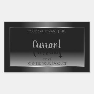 Modern Black and White Product Labels Silver Frame