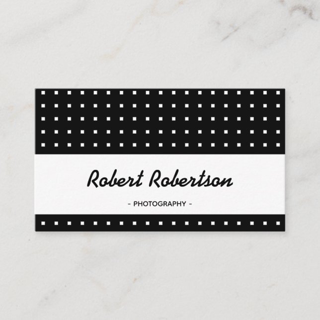 Modern Black and White Professional Business Card (Front)