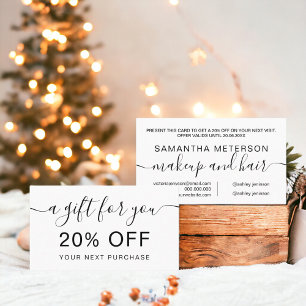 Modern black and white professional typography discount card