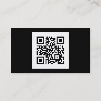 Modern Black And White Qr Code Business Card by Frankipeti at Zazzle