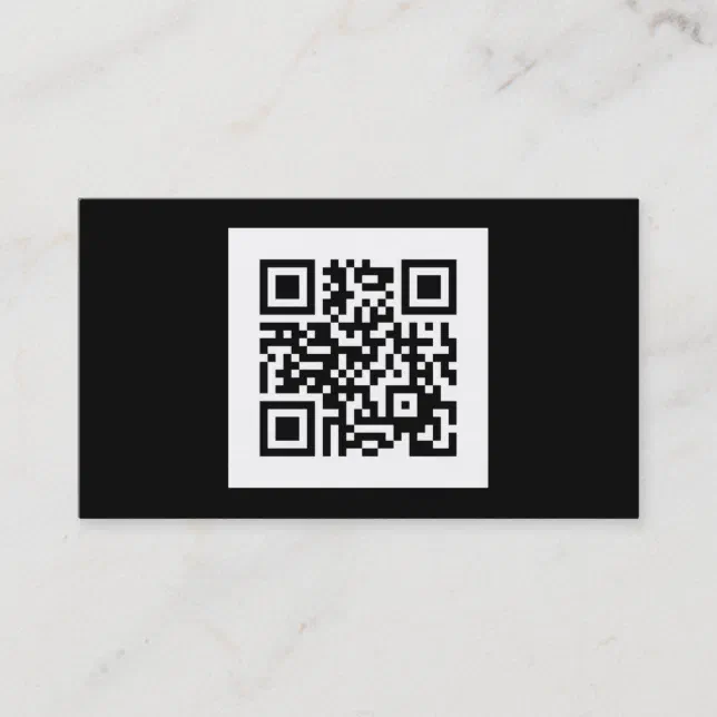 Modern Black and White QR Code Business Card | Zazzle