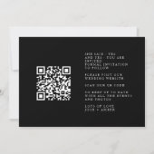 Modern Black and White QR Code Photo Save The Date (Back)