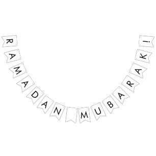Modern Black and White Ramadan Mubarak Pennant Bunting Flags