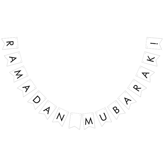 Modern Black and White Ramadan Mubarak Pennant Bunting Flags (All)