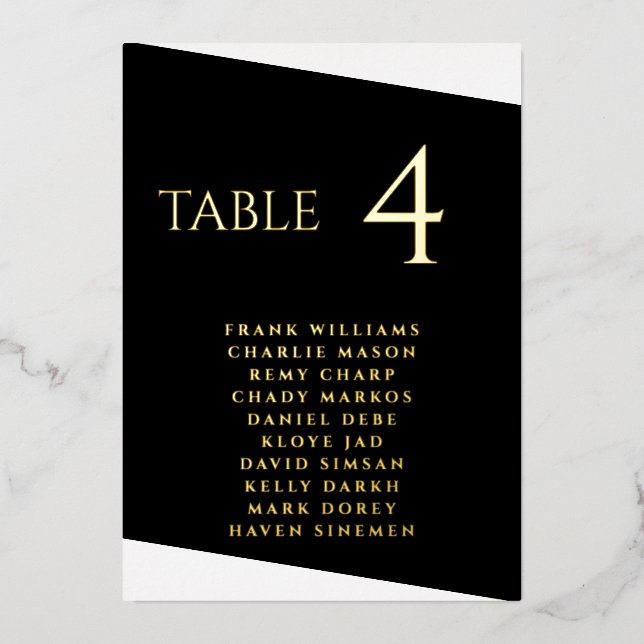 Modern Black and White Real Foil Foil Invitation (Front)