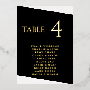Modern Black and White Real Foil Invitation