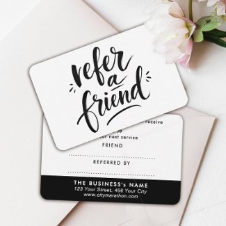 Modern Black And White Referral Discount Coupon
