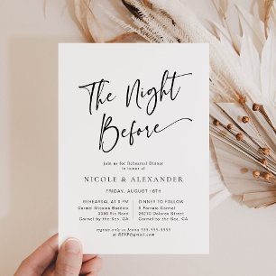 Modern Black and White Rehearsal Dinner Invitation