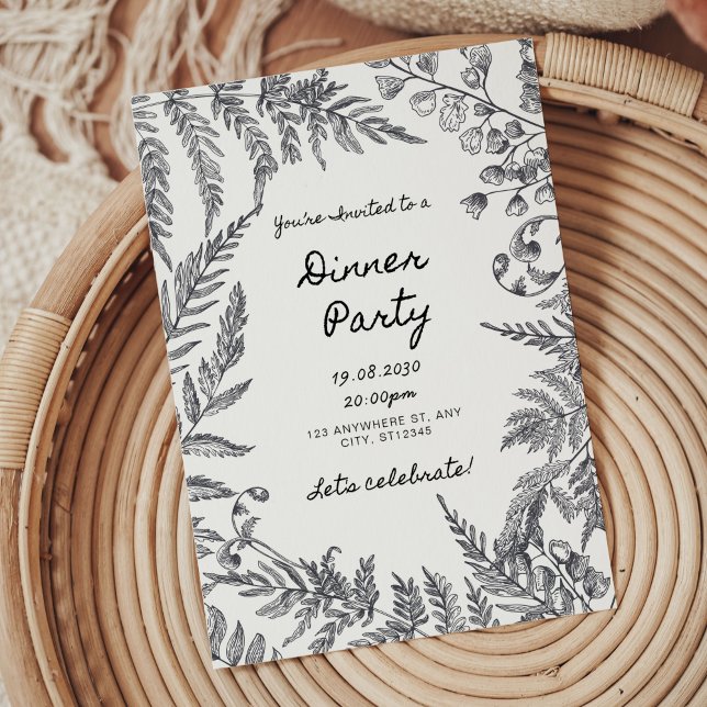 Modern Black and White Rehearsal Dinner Invitation (Rehearsal dinner invitations, black white rehearsal dinner invitation)