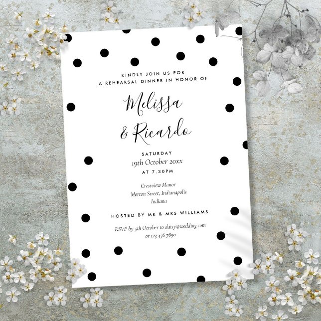 Modern Black and White Rehearsal Dinner Invitation (Modern Black and White Rehearsal Dinner Invitation)