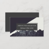 Modern Black and White Rocky Mountain Art Business Card (Front/Back)