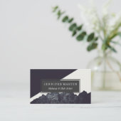 Modern Black and White Rocky Mountain Art Business Card (Standing Front)