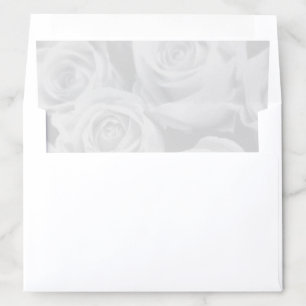 Modern Black And White Rose Wedding Envelope Liner