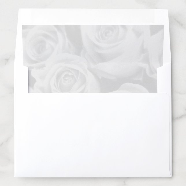 Modern Black And White Rose Wedding  Envelope Liner (In Envelope)