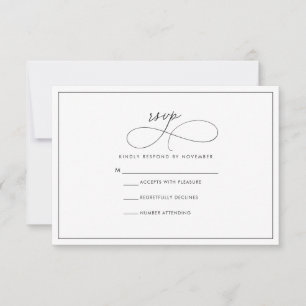 Modern Black and White RSVP Card