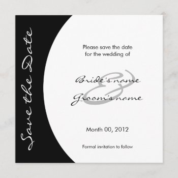 Modern Black And White Save The Date Cards by PMCustomWeddings at Zazzle