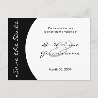 Modern Black and White Save the Date Postcards