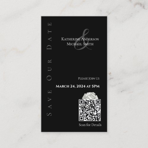 Modern Black and white_Save the Date_QR code_ Business Card