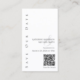 Modern Black and white-Save the Date-QR code- Business Card