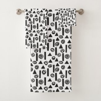 Modern Black and White Scandi Geometric Shapes