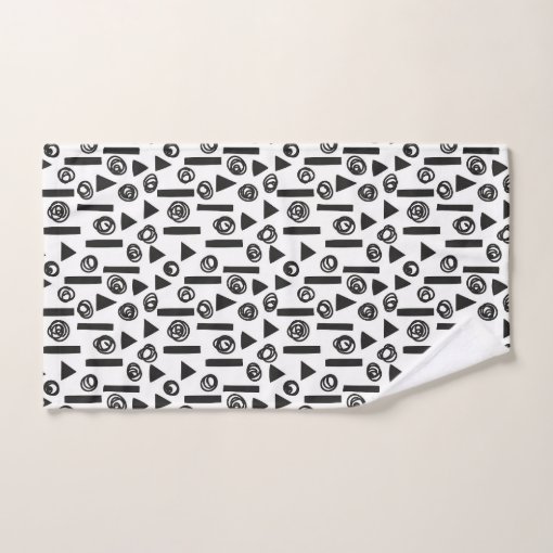 Modern Black and White Scandi Geometric Shapes Bath Towel Set Zazzle