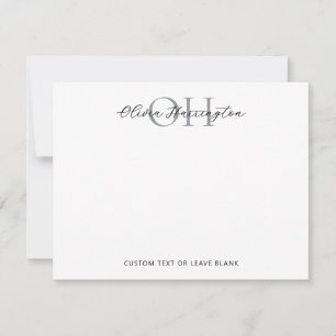 Modern Black and White Script Classic Typography Note Card