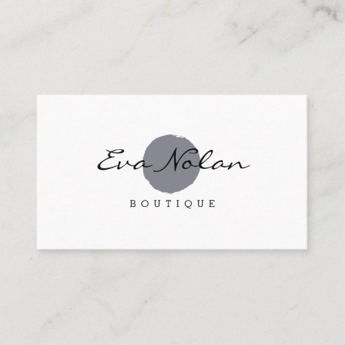 Modern Black and White Script Logo Boutique  Business Card