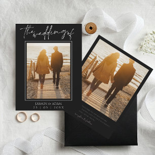 Modern Black and White Script Photo Wedding