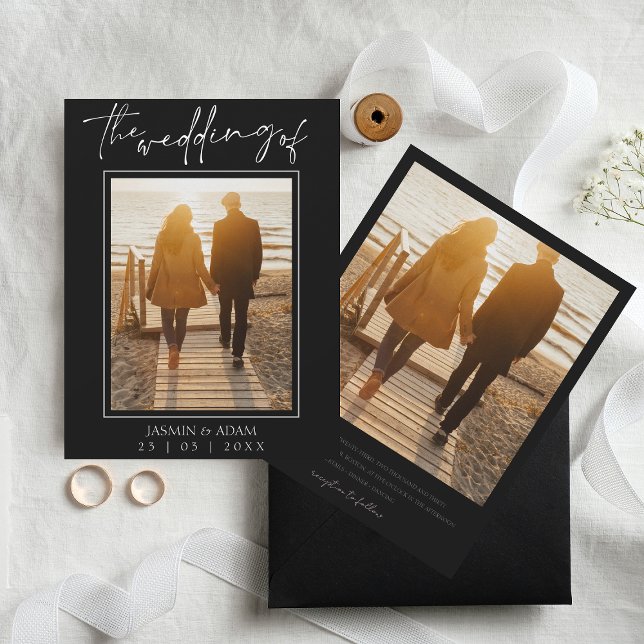 Modern Black and White Script Photo Wedding (Creator Uploaded)