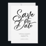 Modern Black and White Script Wedding Save The Date<br><div class="desc">Congratulations on your engagement! Impress the guests with this elegant save the date template card. This design features a black and white minimalistic design with a typography script font in the middle that says "save the date." Customize this product by adding your own wedding info.</div>