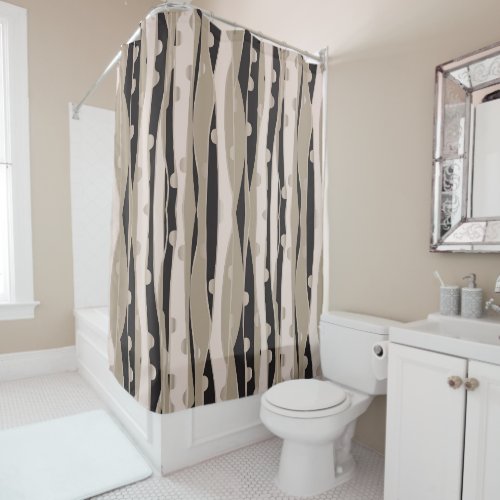 Modern Black And White Shower Curtain For Bathroom