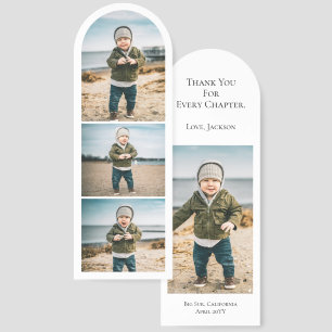 Modern Black and White Simple 4 Photo Collage Bookmarks