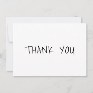 Modern Black and White Simple Business Minimalist Thank You Card