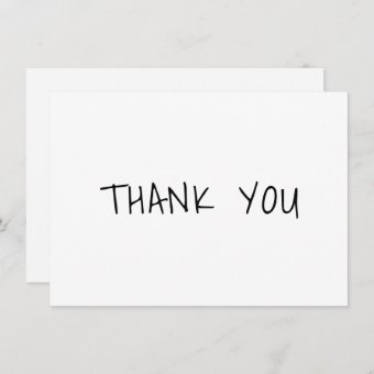 Modern Black and White Simple Business Minimalist Thank You Card | Zazzle