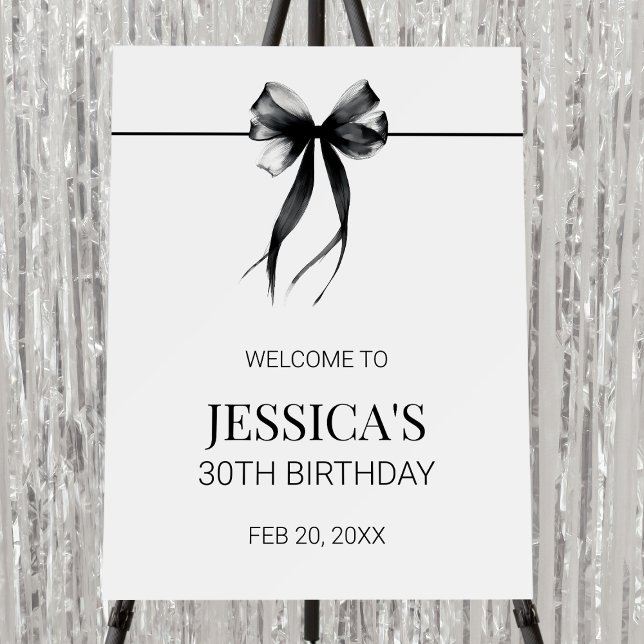 Modern Black and White Simple Chic Birthday Party Foam Board (Modern Black and White Simple Chic Birthday Party Foam Board)
