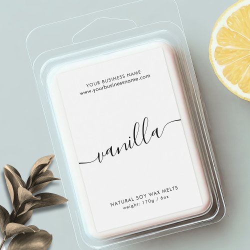 Modern black and white simple wax melt label