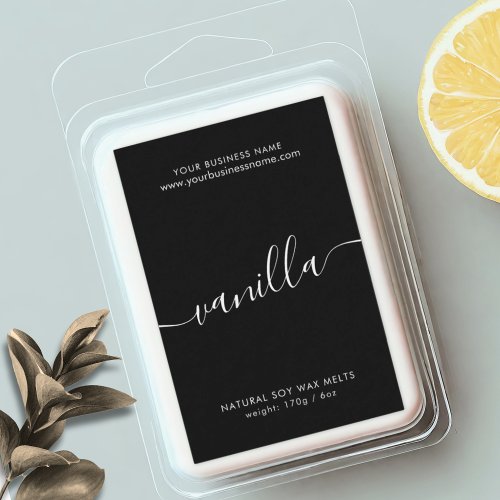 Modern black and white simple wax melt label