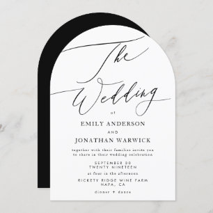 Modern Black and White Simple Wedding Arch Invitation