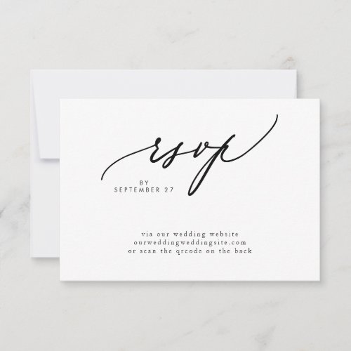 Modern Black and White Simple Wedding QR CODE