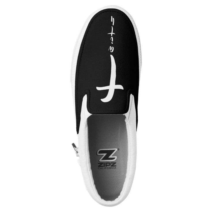 Modern Black and White Slip-On Sneakers | Zazzle