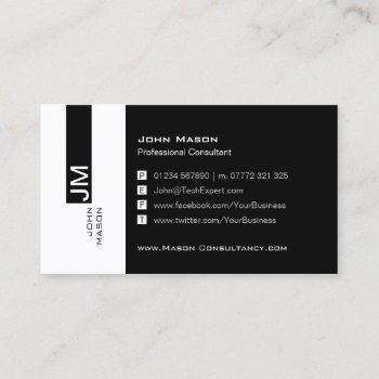 Modern Black And White Social Media Business Card by ImageAustralia at Zazzle