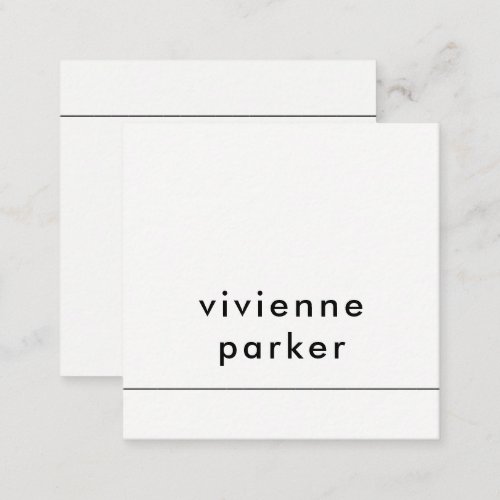 Modern Black and White  Social Media Networking Square Business Card