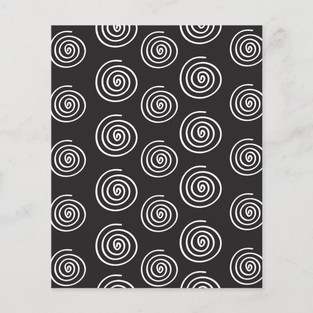 Modern black and white spiral Scrapbook Paper (Front)